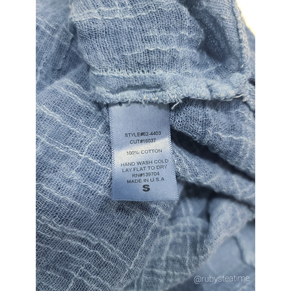 ANTHROPOLOGIE Tina + Jo Sleeveless Pullover Tunic, Side Slits, Lightweight Gauzy - Picture 6 of 8